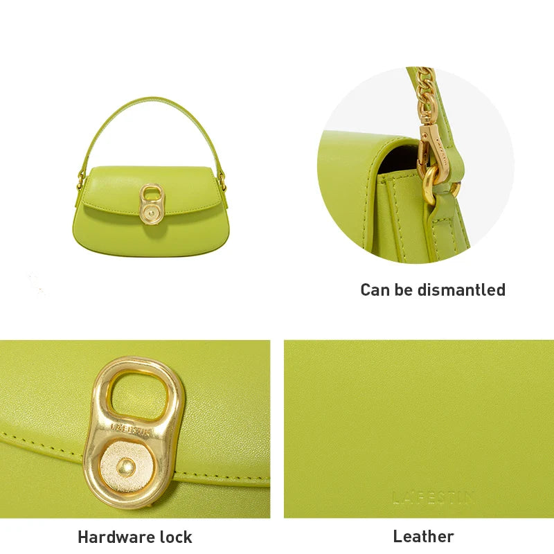 Femlion Chain Bag: Small Handbag Crossbody Saddle Bag, Fashion Shoulder Messenger