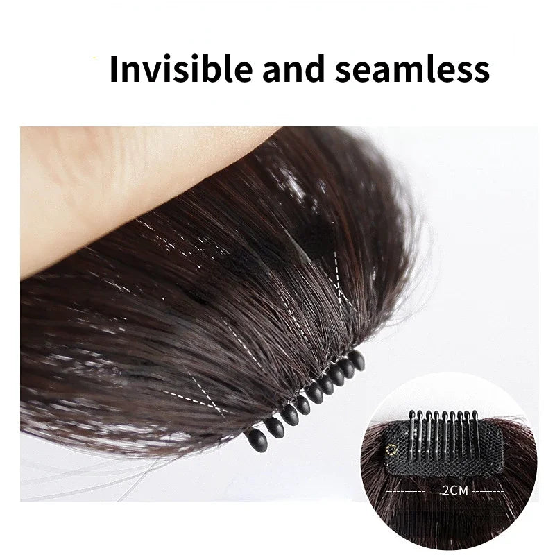 Femlion Synthetic Air Bangs Hair Clip-In Extension False Fringe for Women