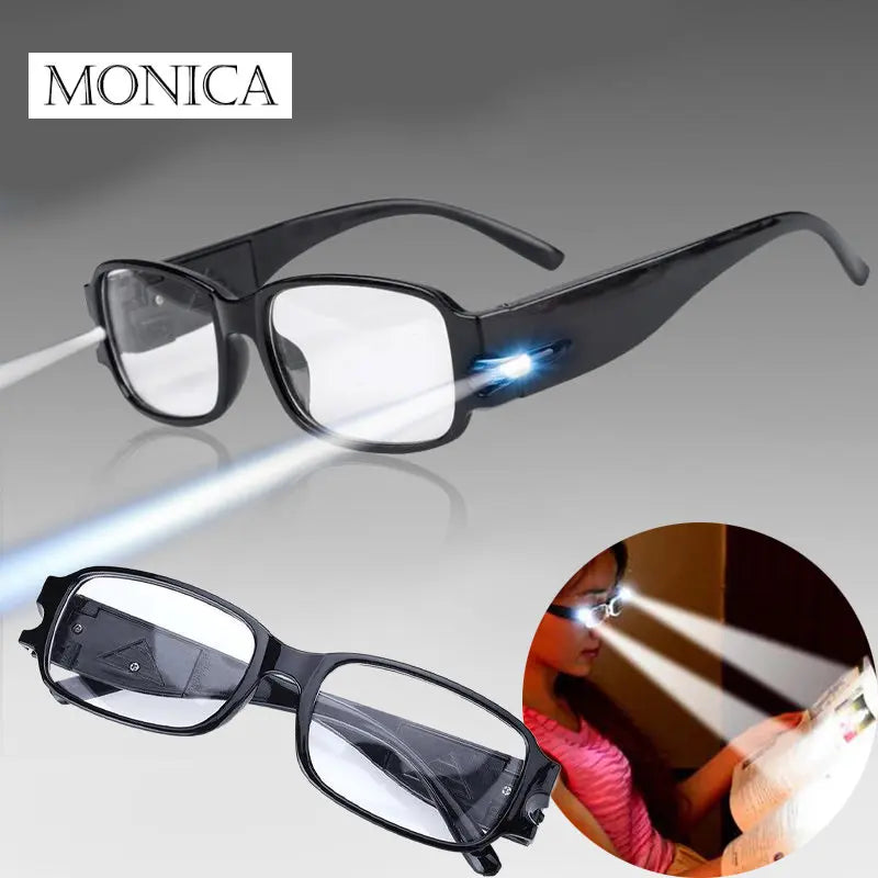 Femlion LED Multifocal Reading Glasses: Unisex Diopter Spectacles with Light Magnifier