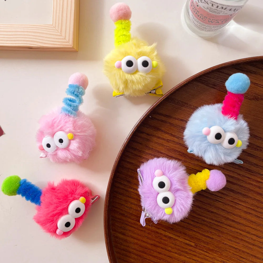 Femlion Cute Plush Animal Hair Clips for Kids | Kawaii 3D Barrettes for Girls