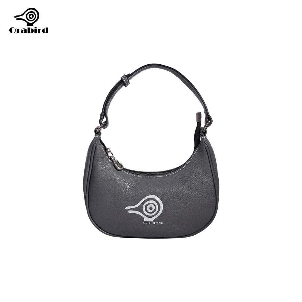 Femlion Genuine Leather Half-Moon Underarm Bag for Women - Stylish Crossbody Hobo Purse