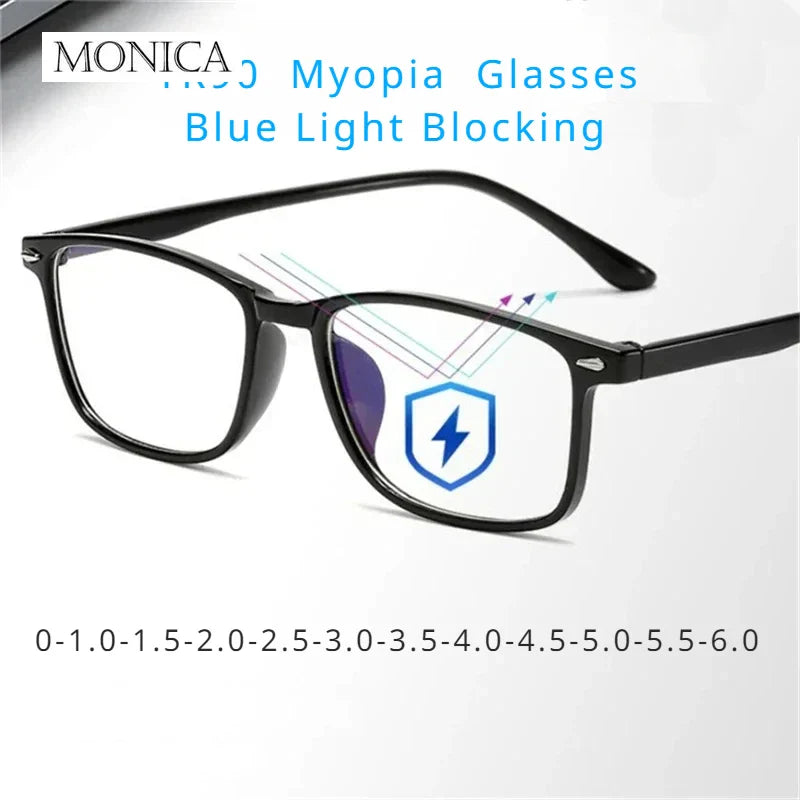 Femlion Matte Black Blue Light Blocking Glasses TR90 Anti Ray Transparent Eyewear