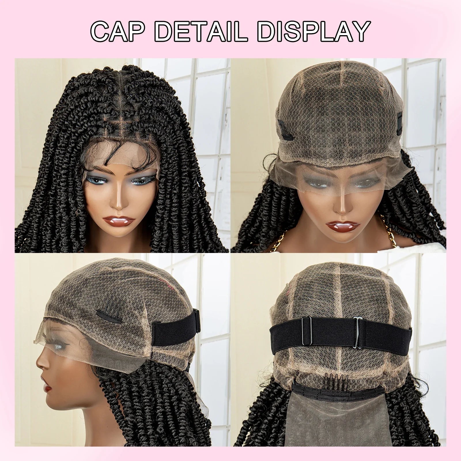 Femlion 16" Knotless Box Braids Synthetic Lace Front Wig