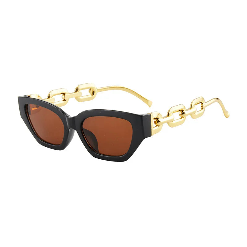 Femlion Cat Eye Chain Sunglasses - Elegant Fashion Shades for Women