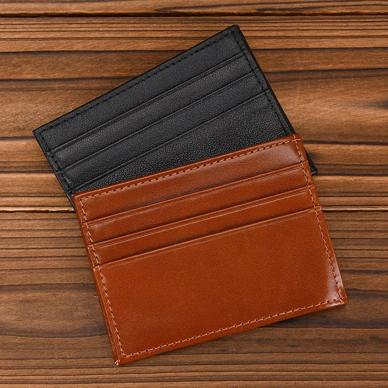 Femlion Genuine Leather Card Holder Wallet for Men Women