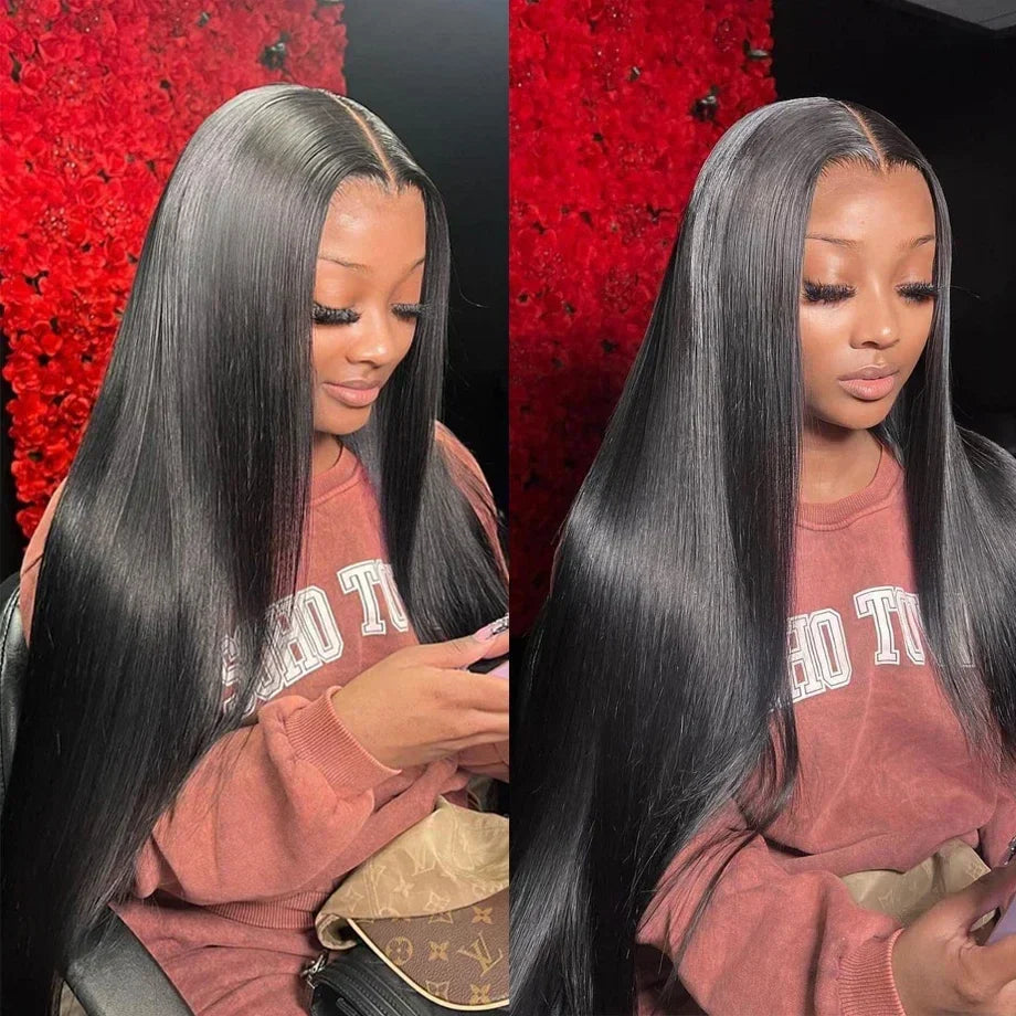 Femlion 13x4 Straight Lace Front Wig PrePlucked Human Hair Perruque Cheveux Humain