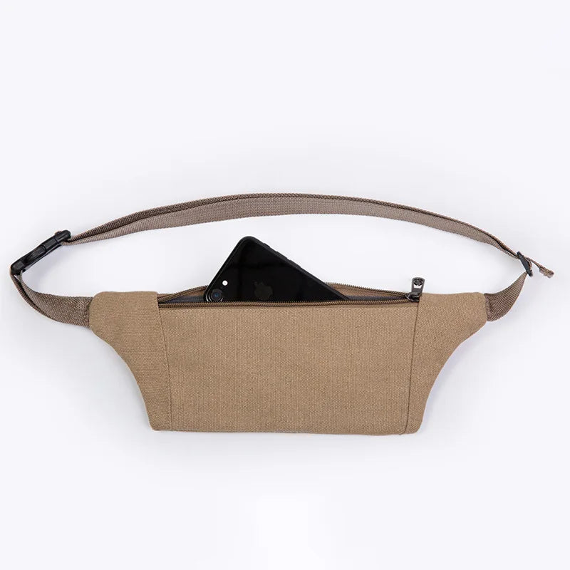 Femlion Canvas Waist Bag Fanny Pack Bum Hip Pouch for Men and Women