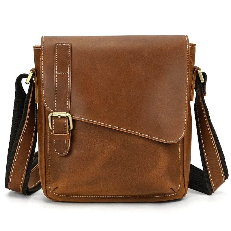 Femlion Men's Luxury Leather Shoulder Crossbody Bag