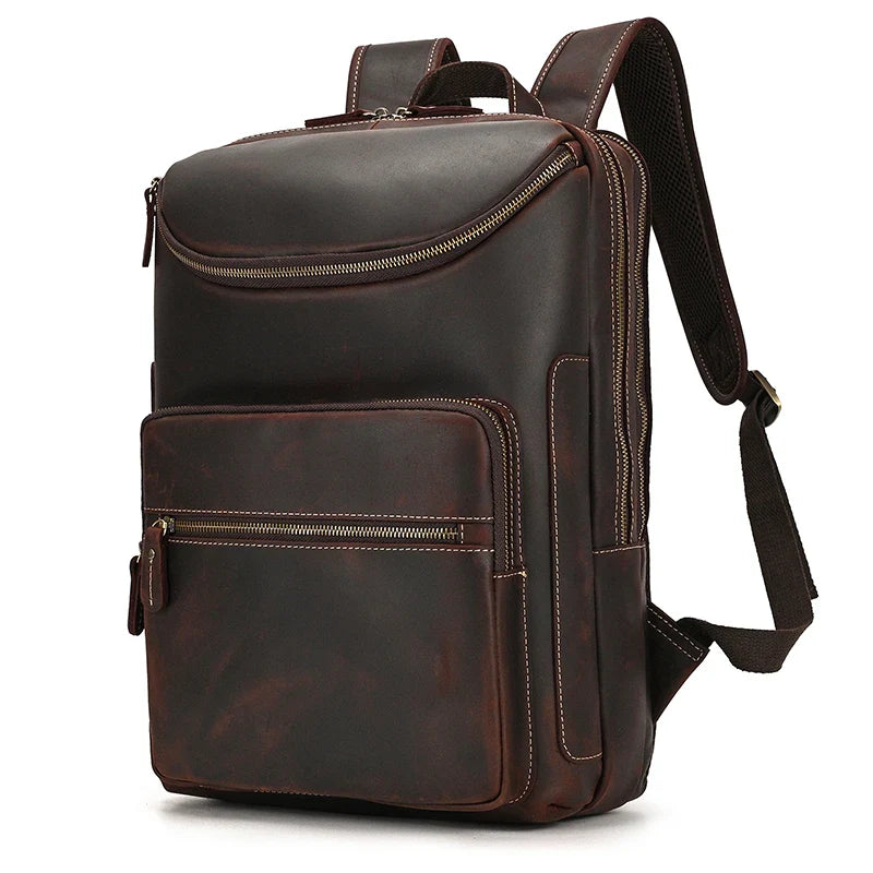 Femlion Vintage Leather Backpack for Men and Women