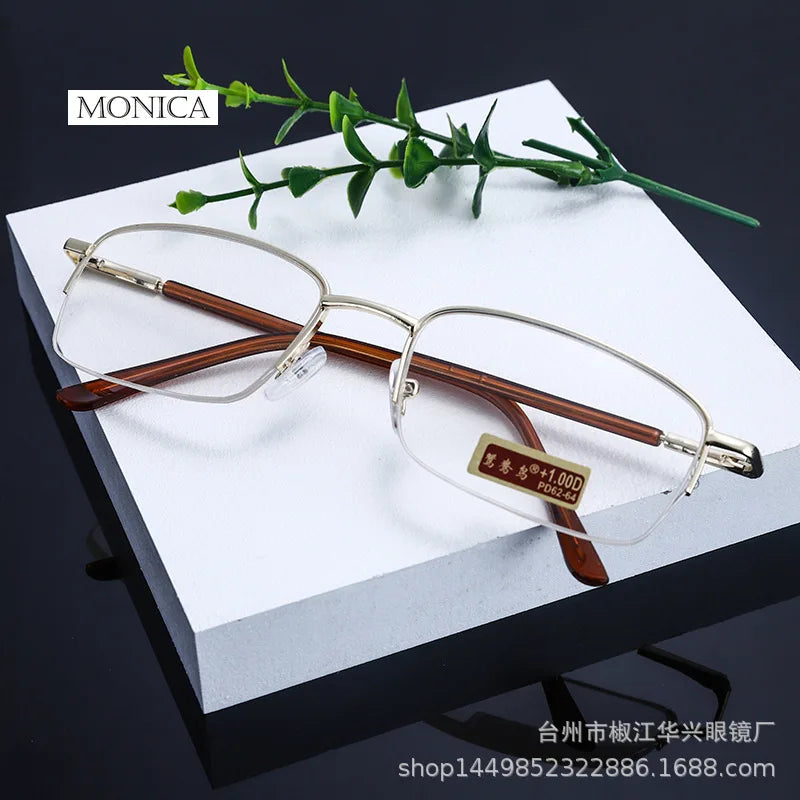 Femlion Square Full Frame Reading Glasses Men Women Anti-Scratch Diopter Eyewear