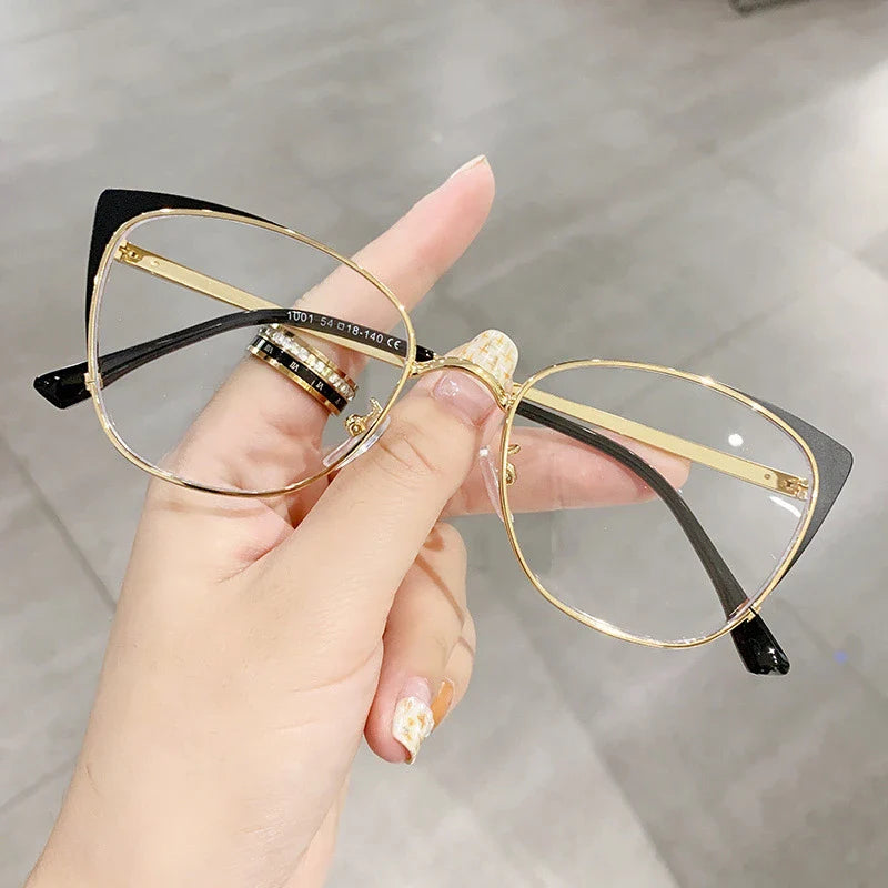 Femlion Metal Frame Cat Eye Anti-blue Light Computer Glasses