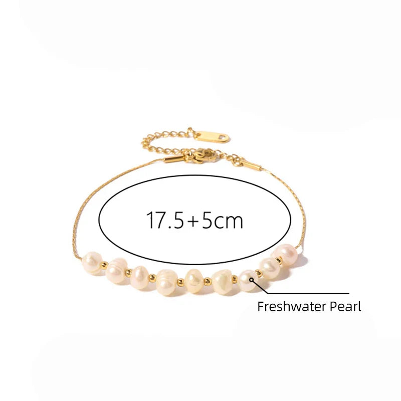 Femlion Pearl Beaded Bracelet: Elegant Gold Stainless Steel Chain Women's Jewelry