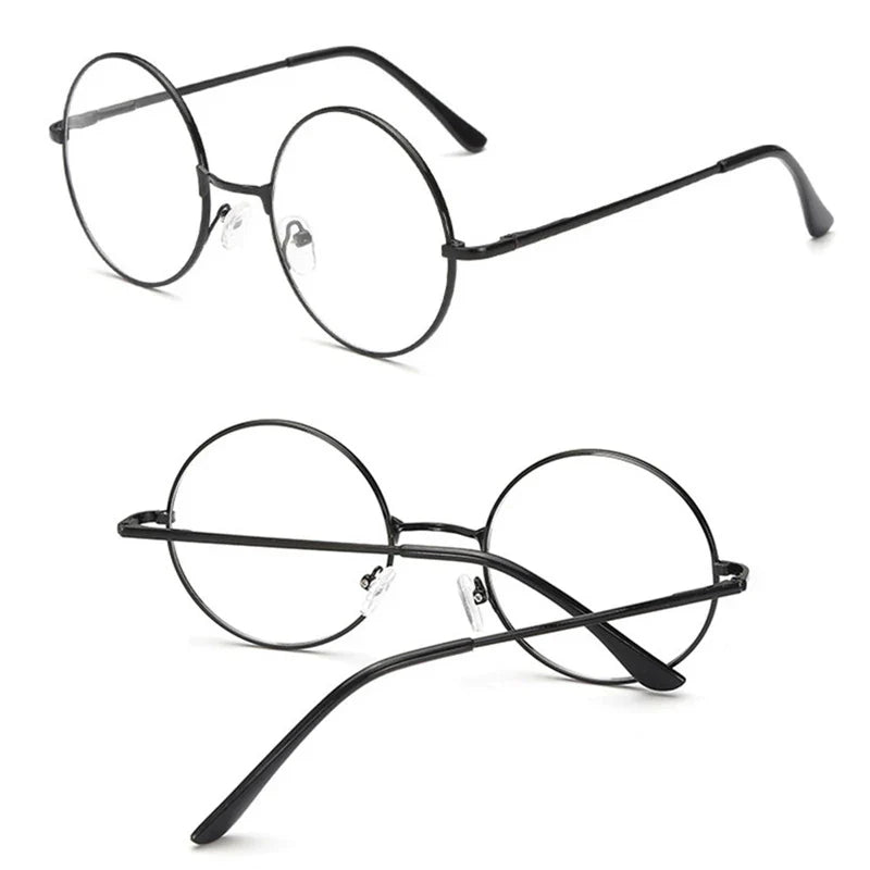 Femlion Round Metal Frame Myopia Glasses Men Women Diopter -1.0 to -4.0