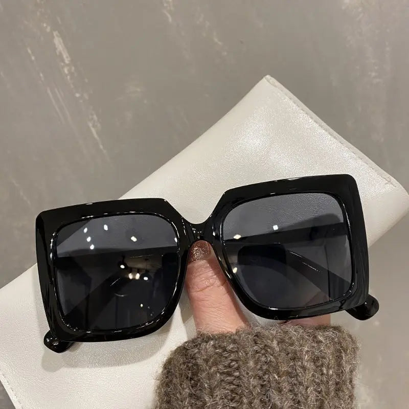 Femlion Retro Oversized Square Sunglasses for Women Gradient Vintage Mirror Shades