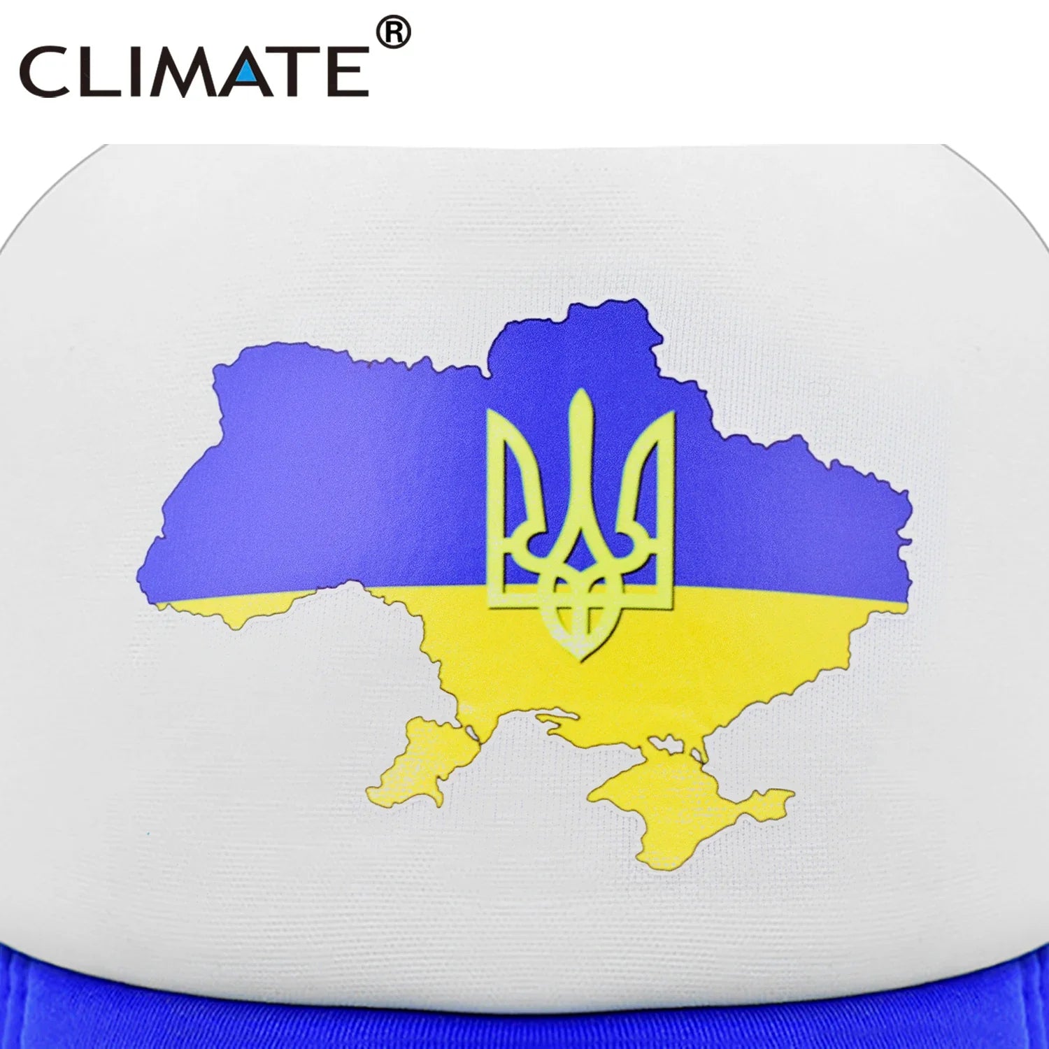 Femlion Ukraine Emblem Flag Trucker Cap Black for Men and Kids