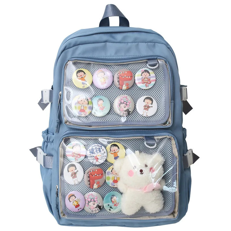 Femlion Kawaii Transparent PVC Backpack for Girls - School, Book, Travel Rucksack