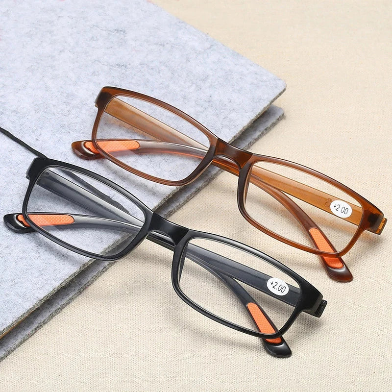 Femlion Ultralight Square Resin Lens Reading Glasses for Men and Women +1.0 to +4.0