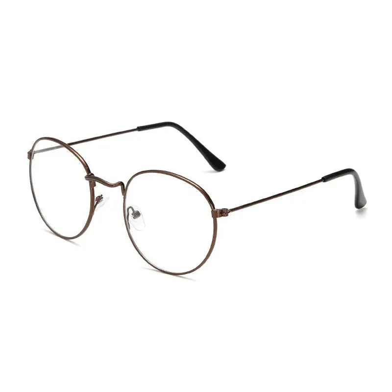 Femlion Round Metal Reading Glasses Men Women +4.0 Diopters Unisex Optical Eyeglasses