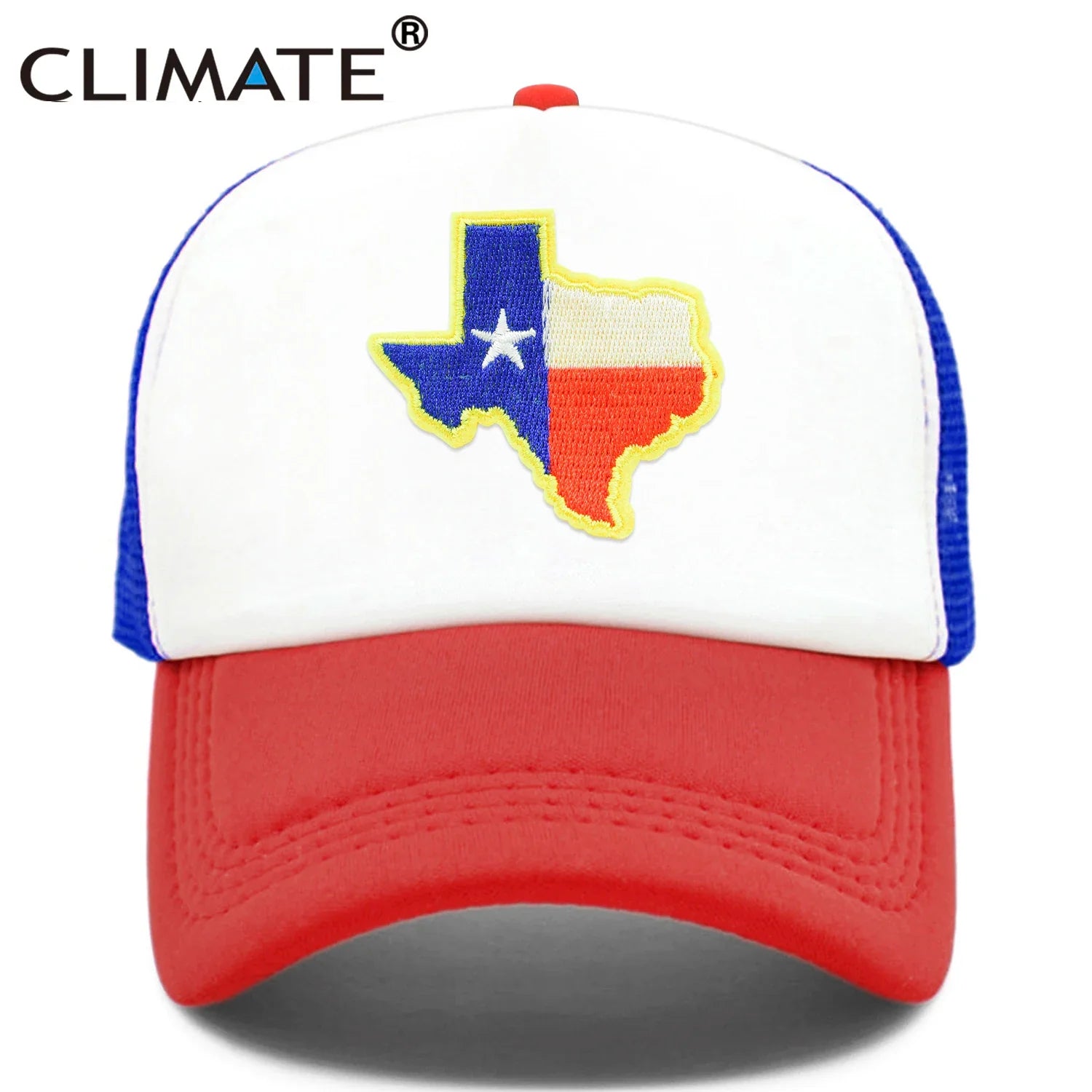 Femlion Texas Map Flag Trucker Cap Mesh Cool Hat