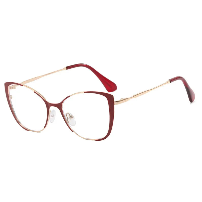 Femlion Blue Cat Eye Glasses Frame Retro Luxury Optical Eyeglasses