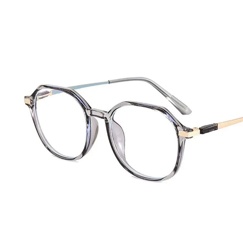 Femlion Anti Blue Light Irregular Polygon Sweet Frame Round Optical Glasses