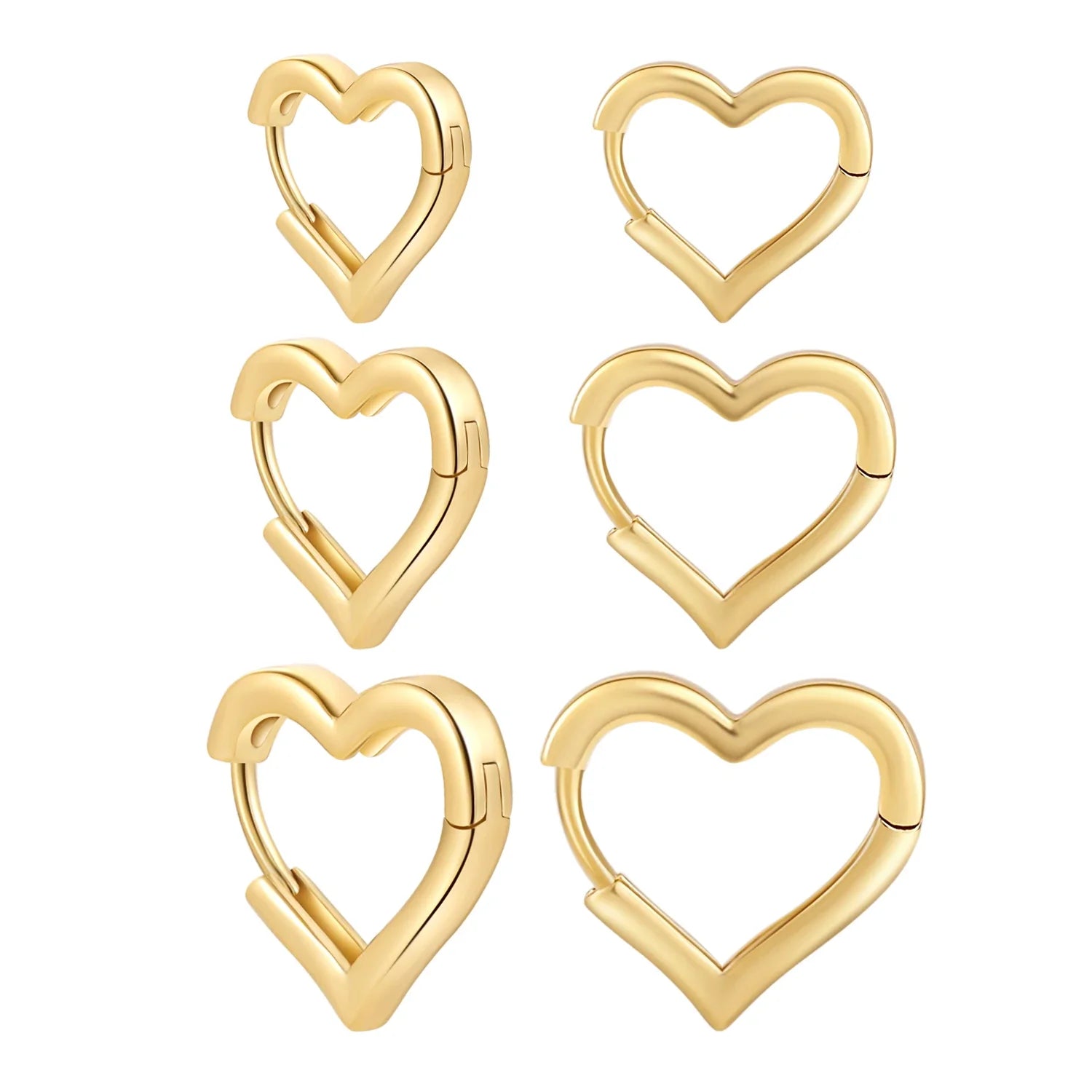 Femlion Gold Heart Hoop Earrings Statement Jewelry, 14mm Fashion Circle Love Piercing