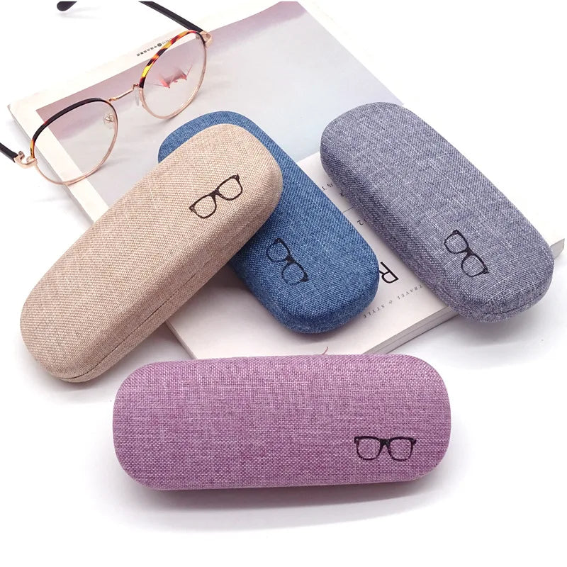 Femlion Linen Hard Shell Glasses Case for Sunglasses and Eyeglasses