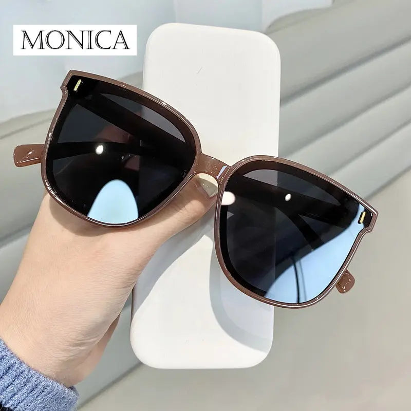 Femlion Retro Square Oversized Sunglasses for Women High Quality Brand Designer