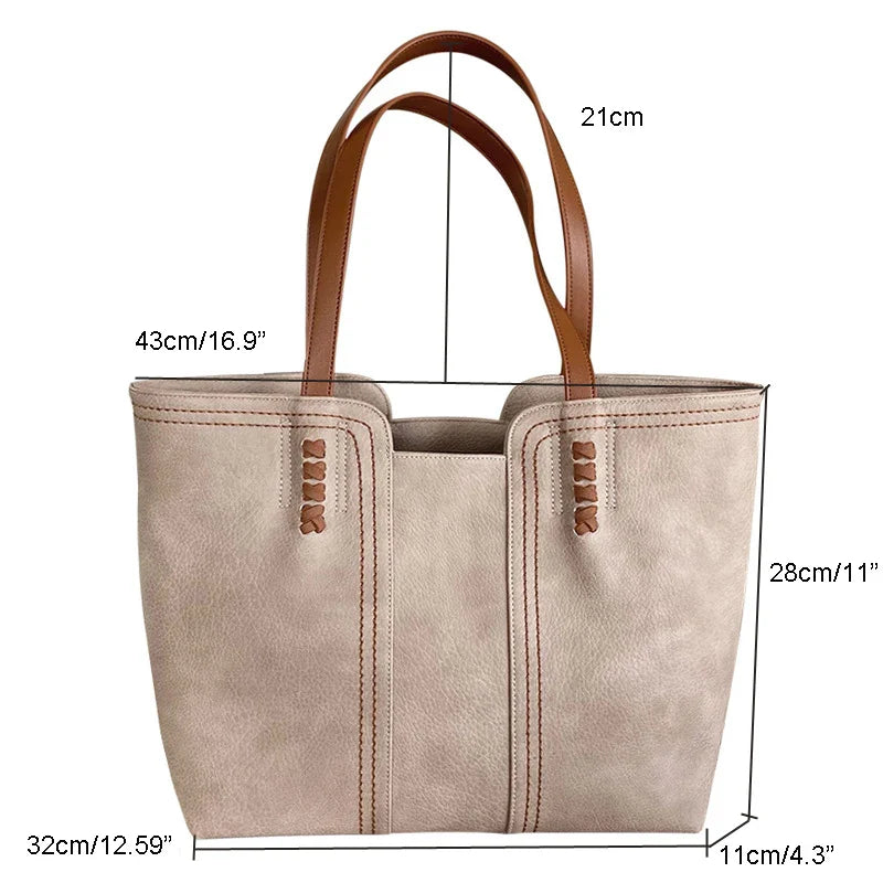 Femlion Luxury Tote Bag: Stylish PU Leather Shoulder Handbag with Large Capacity