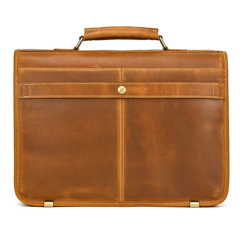 Femlion Leather Laptop Bag: Stylish Business Briefcase for Men