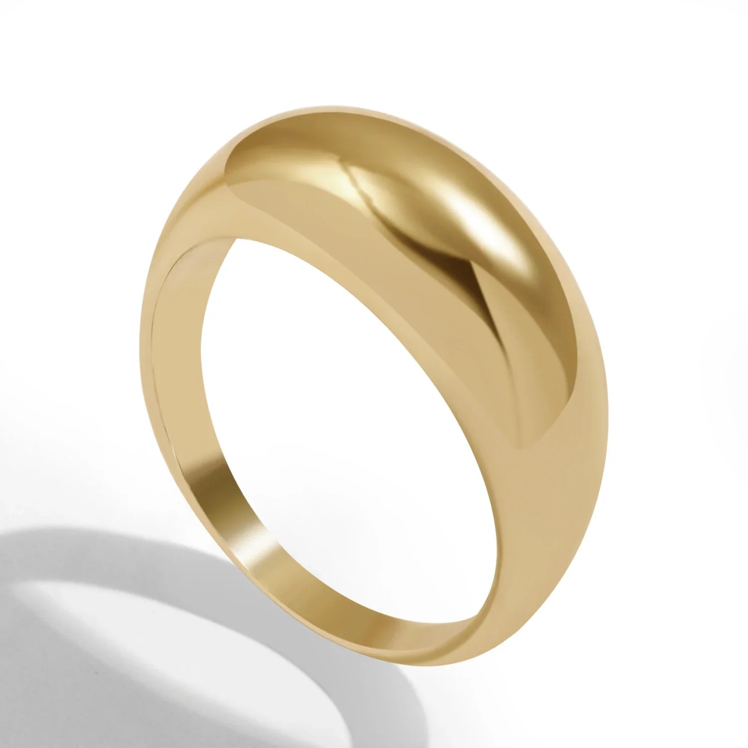 Femlion Geometric Gold Chunky Rings: Trendy Minimalist Circle Stacks for Women