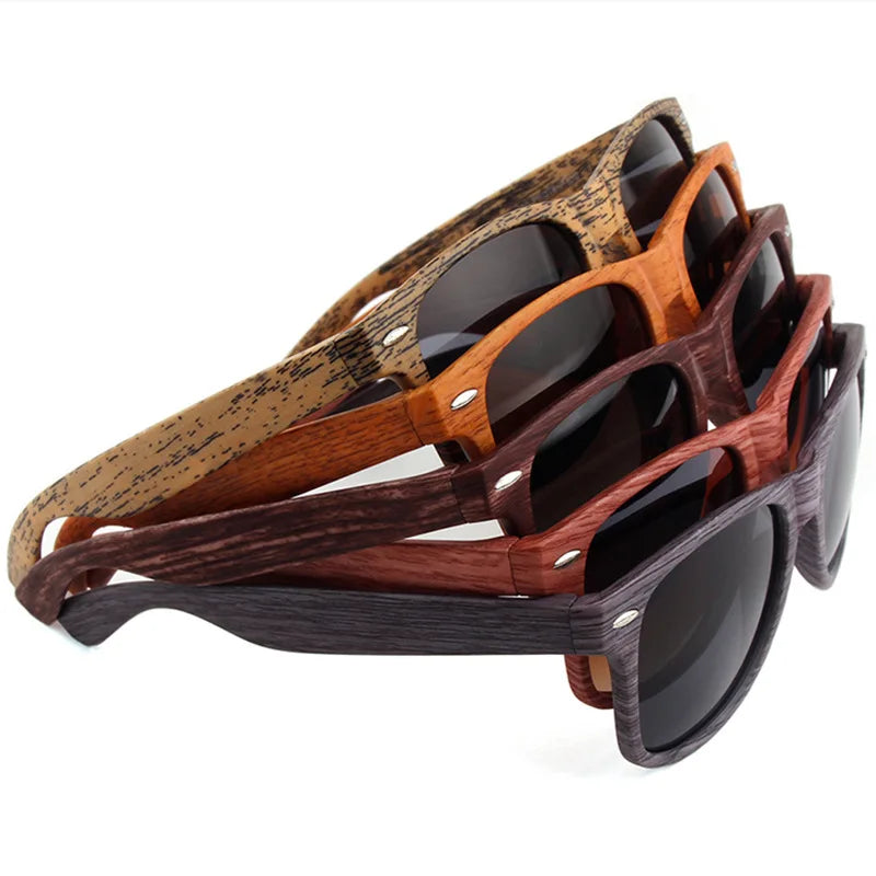 Femlion Wood Grain Men's Wooden Sunglasses Vintage UV Protection JHW1028