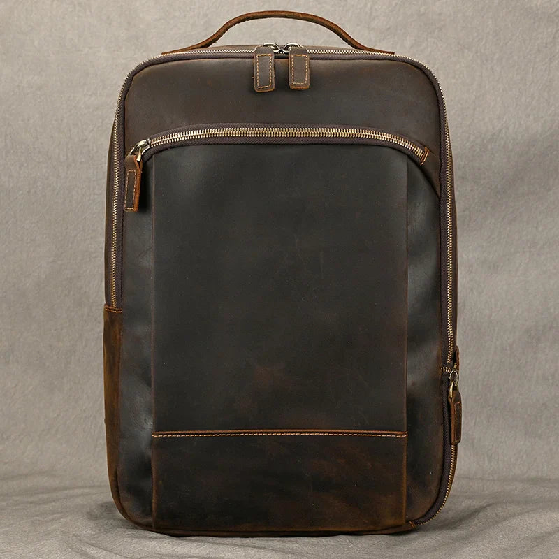 Femlion Vintage Leather Backpack for Men