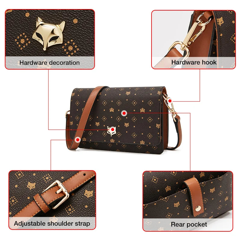 Femlion PVC Crossbody Shoulder Bag & Wallet Set - Fashionable PU Leather Flap Messenger & Card Holder