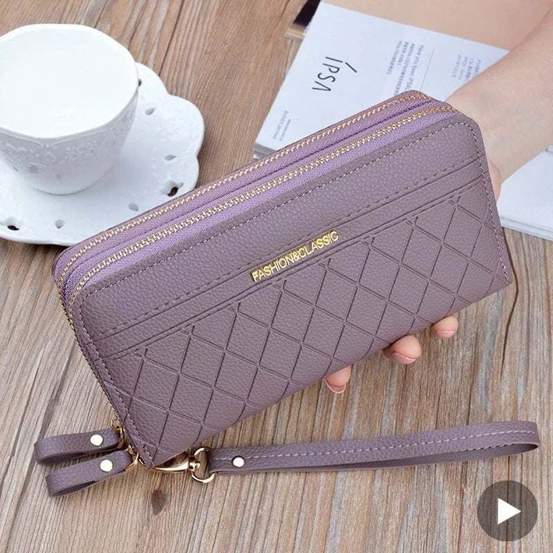 Femlion Clutch Wallet for Women Card Holder Phone Purse Female Coin Money Bag