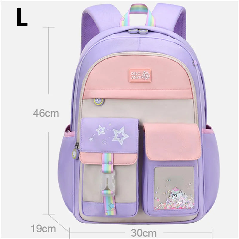 Femlion Princess School Backpack for Girls, Orthopedic Kids Satchel, Teenager Schoolbag