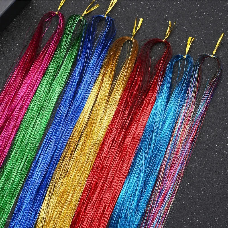 Femlion Rainbow Sparkle Hair Tinsel Strands - Glitter Hair Extensions & Headwear