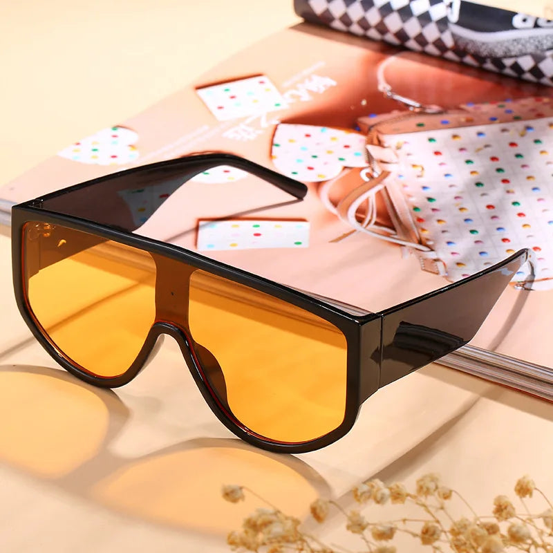 Femlion Oversized Flat Top Square Sunglasses UV400 Protection