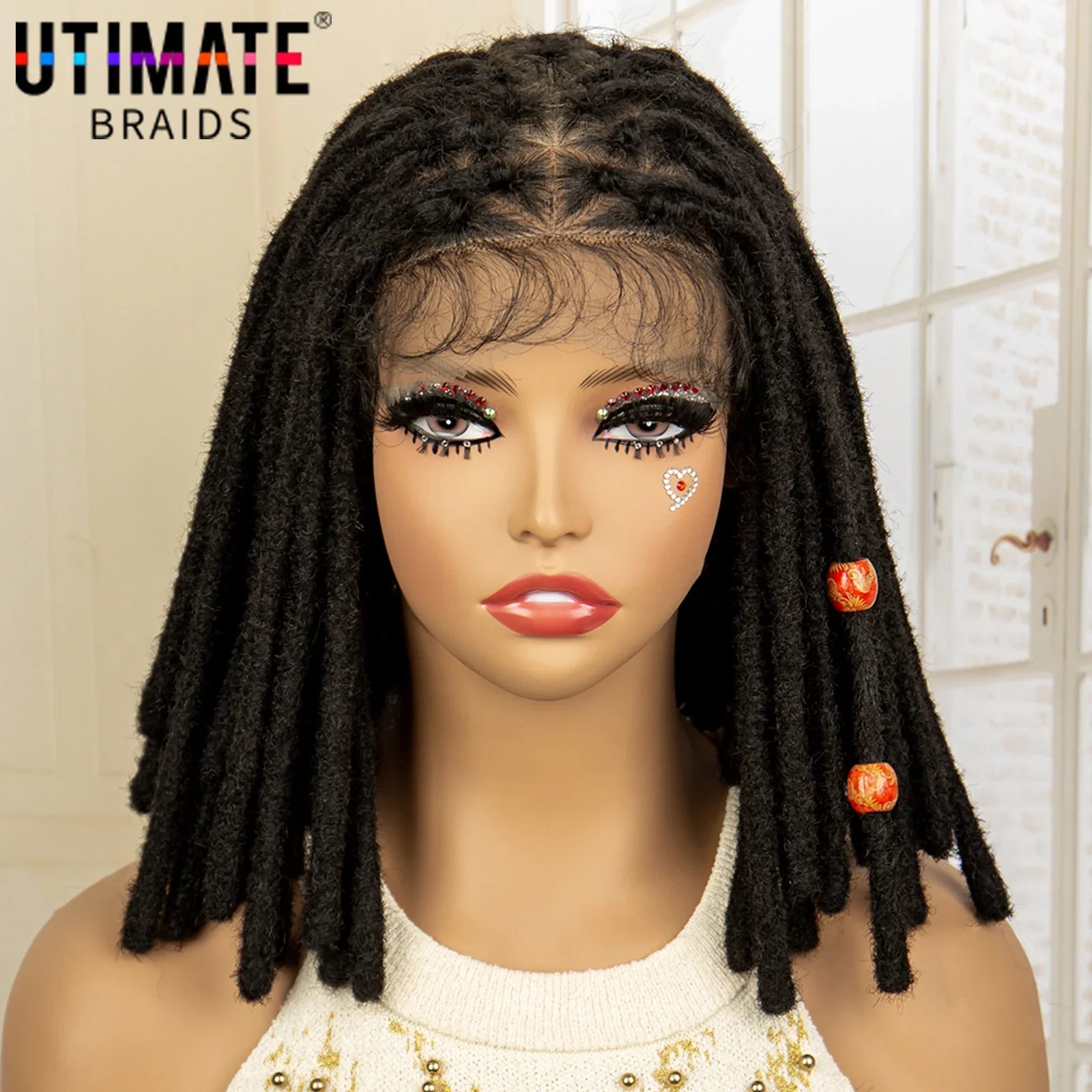 Femlion 14" Locs Braids Wig Full Lace Box Braided Wigs with Baby Hair