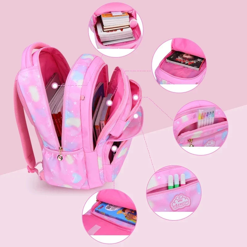 Femlion Pink Garden Kawaii School Bag for Kids and Teens