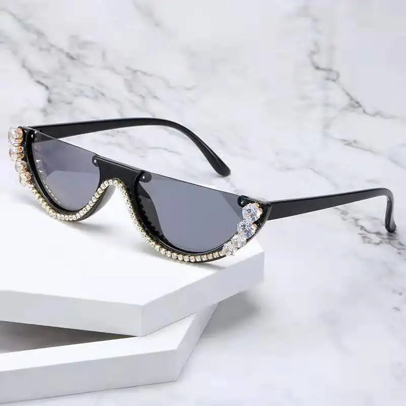 Femlion Crystal Cateye Sunglasses: Luxury Jewel Frame Rhinestone Eyewear