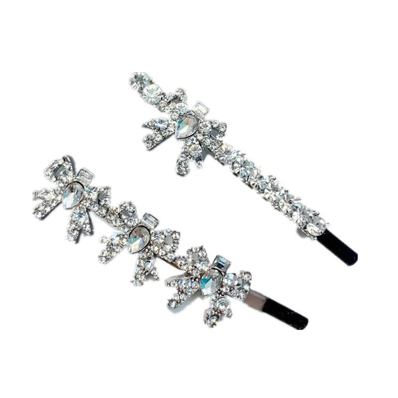 Femlion Rhinestone Crystal Hair Clips Elegant Barrettes Hairpins Women Hair Accessories