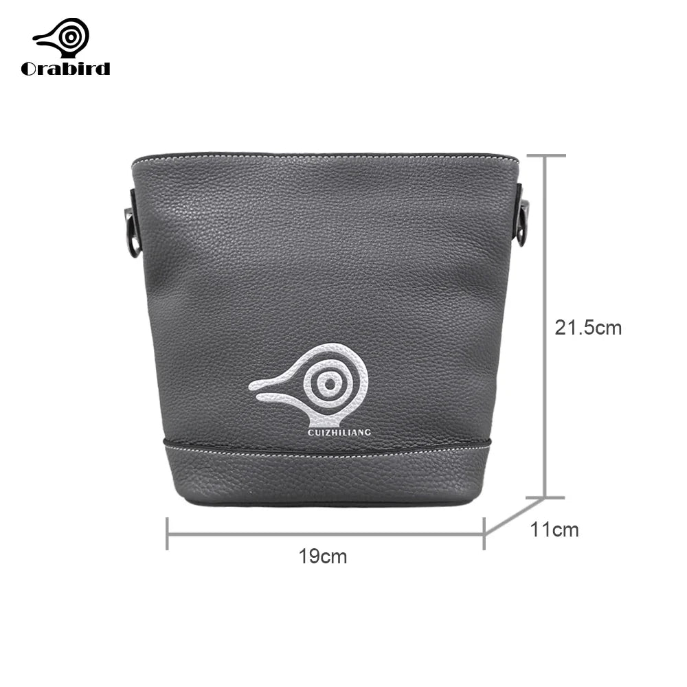 Femlion Soft Cow Leather Bucket Bag Crossbody Handbag - Classic Designer Luxury Fashion