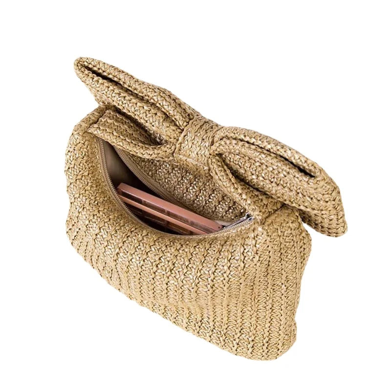 Femlion Bow Grass Woven Bag - 2024 New Hand Grab Trend.