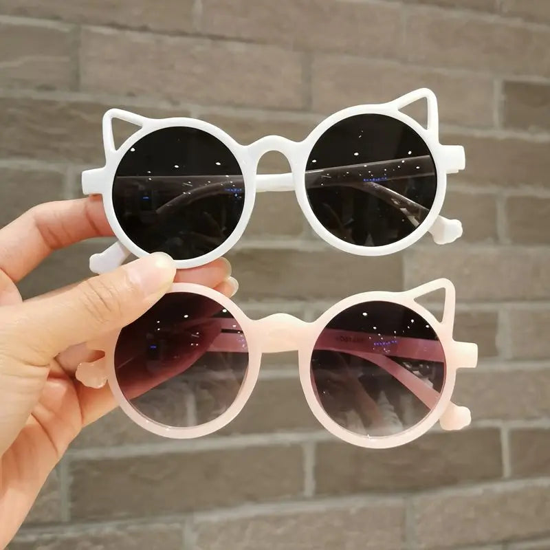 Femlion Kids Cat Ear Sunglasses Cute Cartoon Animals Outdoor Protection