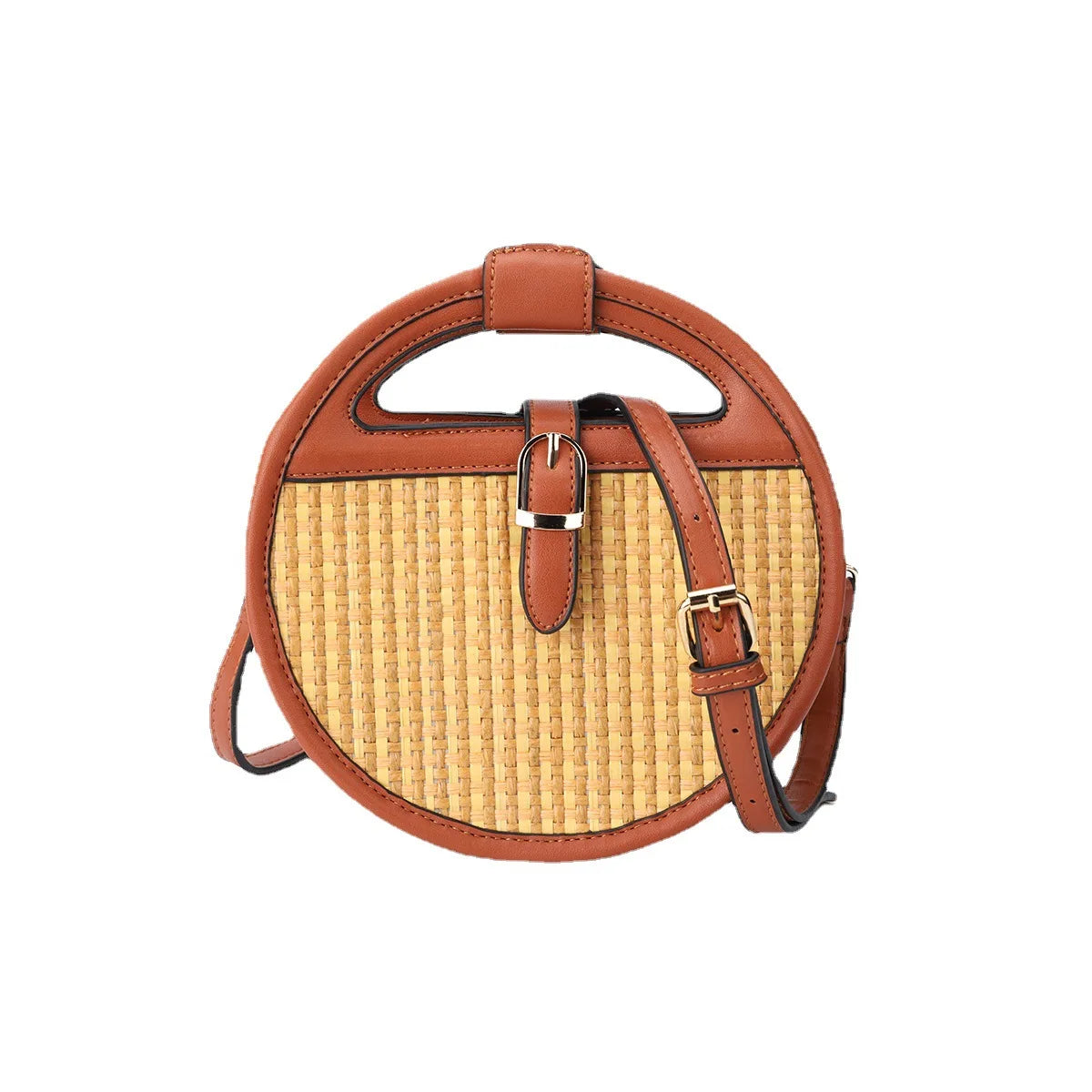 Femlion 2023 Straw Woven Bag New Niche Design Fashion Trend Advanced Texture One Shoulder Messenger Bag