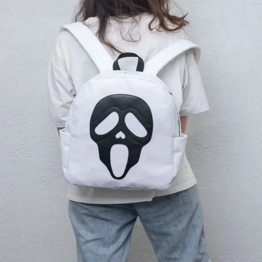 Femlion Black Skull Ghost Backpack: Cute Halloween Designer Rucksack