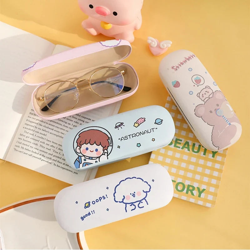 Femlion Cartoon Pattern Folding Sunglasses Case - Fashionable Eyewear Protector Cover