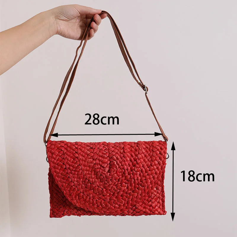 Femlion Corn Fur Crossbody Bag for Women - Small Woven Handbag