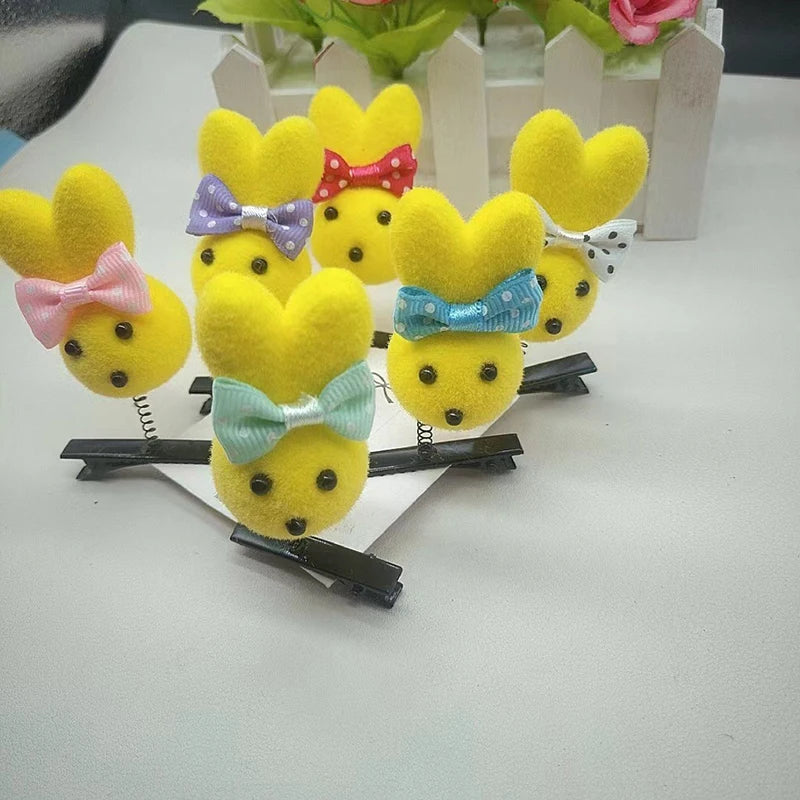 Femlion 10Pcs Yellow Chicken Duck Hairpin Clips Set for Stylish Hair Accessorizing